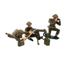 1400 Toy Soldier Set - Three Man Machine Gun Team The British Army WWII, Painted
